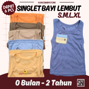 1/2 LUSIN (6 pcs) Singlet bayi SNI Gradasi Warna Oren ukuran S / M / L / XL harga PROMO