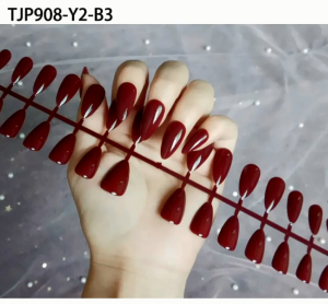 Kuku Palsu Glossy Bentuk Almond /Kuku Palsu Warna Glossy isi 28pcs
