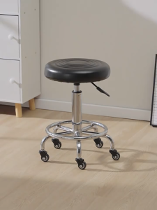 BONA Adjustable Height Swivel Round Stool Chair With Wheels PU Leather Soft Cushion Bar Counter Chair Hydraulic BackRest 旋转椅