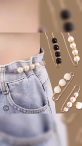 Pearl Brooch Tightening Waistband Pin Opening Bottom Metal Pearl Cute Brooch Pin Jewelry