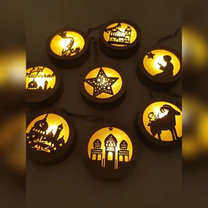 Lampu Dekorasi Bahan Kayu / Lampu Hias Ldul Fitri / Lentera RamadanProperti Foto Ldul Fitri