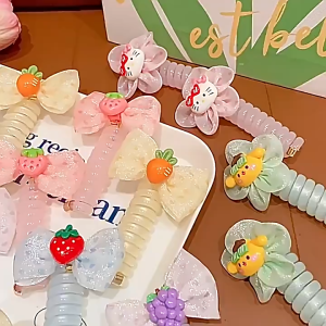 การ์ตูนโทรศัพท์ลวดเชือกผมสาวน่ารักSanrioดอกไม้เชือกผมเชือกผมยืดหยุ่นสูง ACFUNY