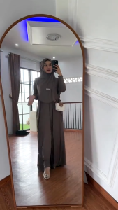abaya jersey set hijab Mecca Dress gamis farfati free bergo syari premium lengan kancing baju muslim