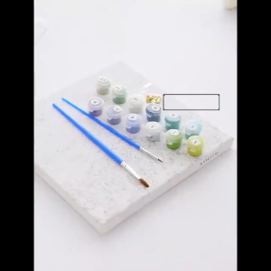 FunToy 20x20cm DIY Digital Oil Painting By Numbers Landscape Painting Canvas with Frame Kids Toy