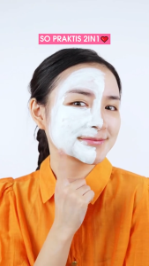 [BPOM] Viva White 2in1 Clean & Mask for Dry Fine Wrinkle Skin 50g | Vitamin B5 Aloe Vera Yogurt Facial Wash Cleanser Mask Orange Oil Control Oily Bestseller Kulit Kering Masker Sabun Pembersih Wajah Brightening
