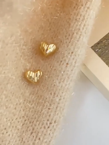 earrings pawnable 21k pure saudi gold love hikaw earrings for women female luxury simple heart-shaped earrings niche fashion temperament jewelry earrings hypoallergenic non tarnish dangling