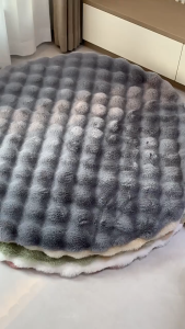 Karpet bulu Lmebut Bubble Plush Round Carpet Imitation Rabbit Hair Balcony Cushion For Home Decor Kids Living Room Faux Fur Rug Girl Bedroom Tatami Mat