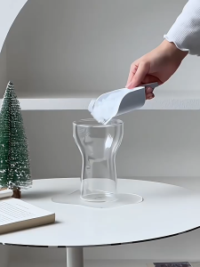 Myelement Heat Resistant Healthy Glass Cups Water GlassCoffee CupsFlower Tea Glass Microwave Safe Glass Tea Cups