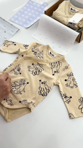 Ninunapz - Body dài tay cao cấp nút bấm cài chéo tiện lợi cho bé từ 0M-6M - Vải sợi tre pha cotton siêu mềm mịn êm ái.