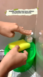 VIRAL Pump Dispenser Tempat Wadah Sabun Cuci Piring Dapat Spons Cuci Piring-XT