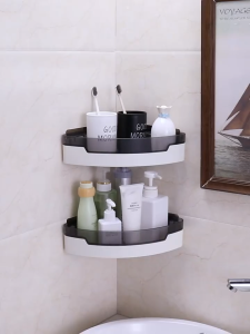 Adhesive Corner Shower Hanging Rack Shower Shelf Storage Basket Wall Mounted Organizer for Shampoo Kitchen Rack R1505