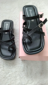 Leora Veddira - Shoeponic - Sandal Wedges - Hak 6 cm - SPN Wedges Gesper Silang - Sendal Dewasa Perempuan