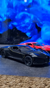 Diecast Miniatur Mainan Mobil Sedan Balap Bugatti La Voiture Besi Metal Buka Pintu