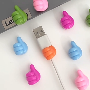 Set 10 Móc dán tường treo đồ đa năng kẹp giữ cáp sạc tai nghe hình bàn tay nhiều màu sắc dễ thương tiện dụng-NIEVE