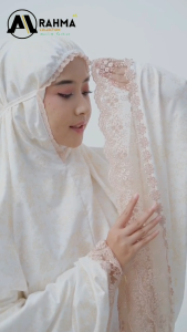 AL RAHMA - Mukena Dewasa Renda Mewah Katun Super Foil Premium Motif Bunga Cantik Exlusive