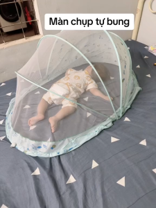 Màn chụp tự bung cho bé - Mùng chụp tự bung xếp trẻ em chống muỗi gấp gọn tiện dụng