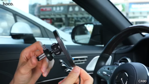 Giá đỡ điện thoại hít nam châm từ tính sạc nhanh Magsafe không dây HOCO CA90 kẹp cửa gió Xe hơi Ô tô