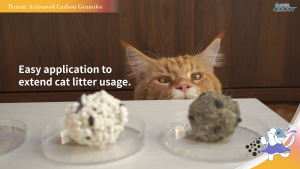 Cat Potent Activated Carbon Granules 80g Care by Odout for Litter Box Pet Cleaning Supplies