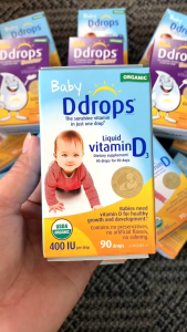 [Date Xa] Ddrops Baby Vitamin D3 hàng Mỹ cho bé hấp thu canxi tốt giúp bé phát triển chiều cao vượt trội