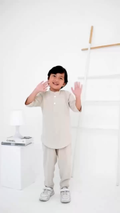 JENAKA KIDS Kaaf Koko Kurta Anak Baju Koko Pakaian Muslim Anak Warna BROKEN WHITW