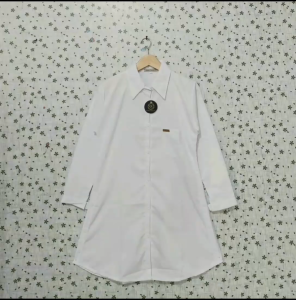 atasan kemeja tunik putih kekinian terlaris