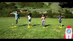 GOOGOO BIRD Flying Rocket Launcher Toy Luminous Childrens Outdoor Ejection Flying Flash Launch Interactive Mainan Kanak-kanak