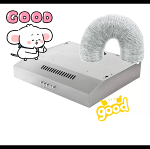 Home aide 50cm Kitchen Range Hood Ductless or With Duct Low Noise Carbon Sheet Filter With Light