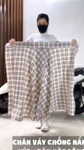 váy chống nắng xòe rộng dài cố định bằng miếng dán kết hợp với nút bấm [được chọn mẫu]