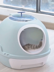 ห้องน้ำแมว พร้อมที่ตักทราย มีฝาครอบ+พร้อมเครื่องฟอกอากาศในตัว ที่ตักทราย กระบะทรายแมว มีสินค้าพร้อมส่งในไทย