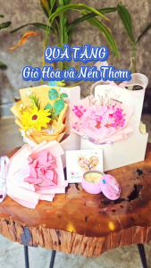 Bộ Quà Tặng Tinh Tế: Hoa Hồng & Nến Thơm Phong Cách Hiện Đại - Lumi Candle