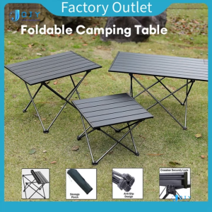 【OJY】Ultralight Portable Camping Table Foldable Outdoor Folding Table Camping Picnic BBQ aluminum foldable Table High Strength Aluminum Alloy meja foldable table dinner Egg Roll BBQ Beach Picnic Table Full Black Mini Table