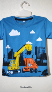 Baju Kaos Distro Anak Laki-Laki Karakter Mobil Excavator Cowok Keren Import 1 - 10 Tahun - Hypelane Kids