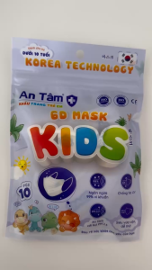 Khẩu Trang Cho Bé 6D An Tâm Hàng Vải SMS Đa Dạng Mẫu Hình (Bé 3-8 Tuổi)