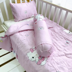 Combo gối mền cho bé đi học Katina Kids 3 món vải Tencel mát mịn