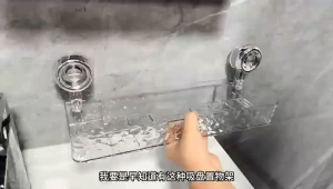 HERA HANGER RAK GANTUNG KAMAR MANDI TRANSPARANT AKRILIK RAK SABUN TEMPEL DINDING SERBAGUNA