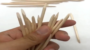 SH 100 pcs Stik Kayu Oranye Penghilang Kutikula Untuk Nail Art / Kutikula Kayu / Kutikula Lidi / stick kuku SH Q13