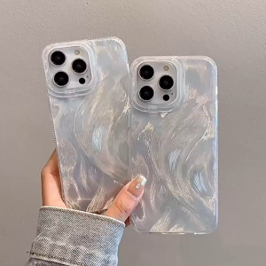 CASE SILVER FEATHER HOLOGRAM UNTUK SMARTPHONE OPPO RENO DAN XIAOMI REDMI NOTE