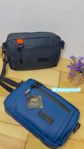 Tas Selempang Pria Polos Waterproof Antiair PEGE Bavel Slingbag Model 3in1 Bisa Slempang Handbag Pouch - PG 9012