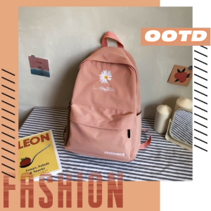 QXshop NEW กระเป๋าผู้หญิงสะพายหลัง สไตล์เกาหลี แต่งลายดอกไม้โซคิ้วท์สุดๆ วัสดุดี ขนาดใหญ่ ใส่ของได้เยอะได้หลากหลาย ไม่ตำพลาดนะ