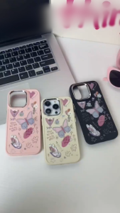 CASE Casing HP Untuk iPhone  11 13 12 14 15 Pro 7 8 6 6 S Plus MAX XR XS MAX 7Plus 8Plus SE 2024 cangkang buket kupu-kupu silikon case