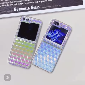 Case Aurora Gradient For Samsung Galaxy Z FLIP 4 / Z FLIP 5 / Z FLIP 6 / Layar Lipat Fashion Simple Color Plating Casing Pelindung Anti Guncangan AY-214