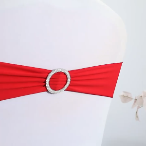 10PCS Chair Back Cover Decoration Stretchable Elastic Chair Ties With Buckle Slider For Wedding Party