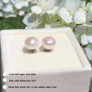 Hoa Tai Ngọc Trai Cao Cấp Kiểu Nụ Nhiều Màu Dễ Đeo