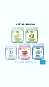 YURIZUMI Hair Mask 200gr | Creambath Rambut Ala Salon Aloe Vera Mint Honey Milk Strawberry Avocado Melon Kemiri Ginseng
