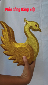 Phôi Công Bằng Xốp Kích Thước 24 x 24 cm Dày 25cm Cách Điệu Phủ Nhũ Kim Tuyến Hai Mặt Lóng Lánh Dùng Làm Trang Trí Tháp Oản Mâm Hoa Quả  Thích Hợp Làm Đồ Thủ Công DIY Decor