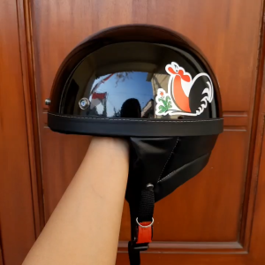 Helm retro Chips Classic-Helm Chips pria/wanita retro dewasa klasik Bogo retro chips Honda c70 murah-helm chips motif ayam jago/one piece hitam glossy dan putih glossy-FREE PACKING KARDUS dan buble wrap