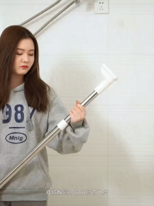 Punch-free Telescopic Rod Adjustable Stainless Steel Shower Curtain Rod Anti-slip Clothes Rod