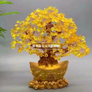 Cây Thỏi Vàng Tài Lộc Rồng Phụng Pha Lê Cây Kim Tiền Đá Thạch Anh Thu Hút Tài Lộc Trang Trí Phong Thủy