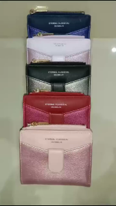 Deabolar Dompet Uang Lipat Wanita Dengan Kancing Pengunci JC809 Bahan Sintetis Kilat Blink Tebal