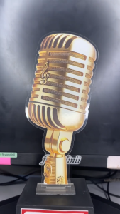 Piala Akrilik Mic Karaoke Souvenir Hadiah Lomba Bernyanyi Paduan Suara Karaoke Tropi Bahan Akrilik